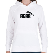 PRINTFASHION Agár / greyhound logó (fekete) - Női kapucnis pulóver - Fehér női pulóver, kardigán