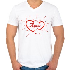 PRINTFASHION Ágnes - Férfi V-nyakú póló - Fehér férfi póló