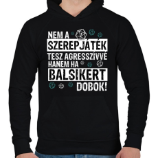 PRINTFASHION Agresszív szerepjátékos - Férfi kapucnis pulóver - Fekete