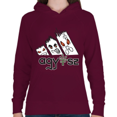 PRINTFASHION agy..érgörcs adidas 2 - Női kapucnis pulóver - Bordó