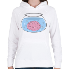 PRINTFASHION Agy - Női kapucnis pulóver - Fehér női pulóver, kardigán