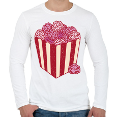 PRINTFASHION Agy popcorn - Férfi hosszú ujjú póló - Fehér