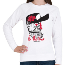 PRINTFASHION Agyas - Női pulóver - Fehér női pulóver, kardigán