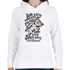 PRINTFASHION Agymenők Soft Kitty - Női kapucnis pulóver - Fehér