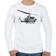 PRINTFASHION AH-1 Cobra - Férfi hosszú ujjú póló - Fehér