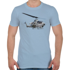 PRINTFASHION AH-1 Cobra - Férfi póló - Világoskék férfi póló