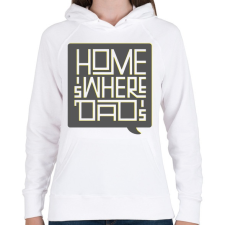 PRINTFASHION Ahol apa van ott az otthon - Női kapucnis pulóver - Fehér női pulóver, kardigán
