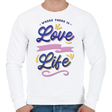 PRINTFASHION Ahol szerelem van , élet van - Where is love... - Férfi pulóver - Fehér férfi pulóver, kardigán
