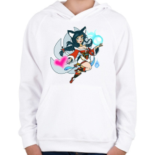 PRINTFASHION Ahri - Gyerek kapucnis pulóver - Fehér gyerek pulóver, kardigán