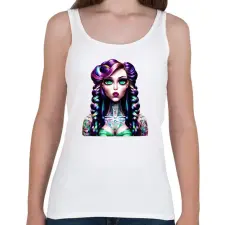 PRINTFASHION AI_Android_Tetovált_Lány_1 - Női atléta - Fehér női trikó