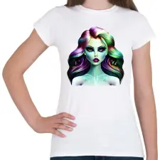 PRINTFASHION AI_Üveg_Android_Lány_1 - Női póló - Fehér női póló