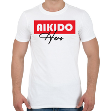 PRINTFASHION Aikido hero - Férfi póló - Fehér férfi póló