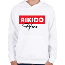 PRINTFASHION Aikido hero - Gyerek kapucnis pulóver - Fehér gyerek pulóver, kardigán