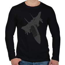 PRINTFASHION Aircraft - Férfi hosszú ujjú póló - Fekete férfi póló