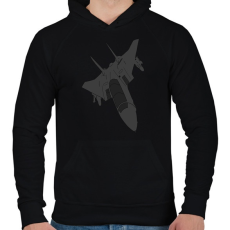 PRINTFASHION Aircraft - Férfi kapucnis pulóver - Fekete