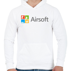 PRINTFASHION Airsoft - Férfi kapucnis pulóver - Fehér