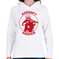 PRINTFASHION Airsoft sniper - Női kapucnis pulóver - Fehér