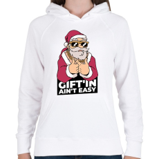 PRINTFASHION Ajándékozni nem könnyű - Női kapucnis pulóver - Fehér