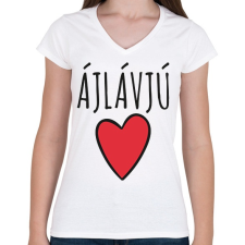 PRINTFASHION Ájlávjú - Női V-nyakú póló - Fehér női póló