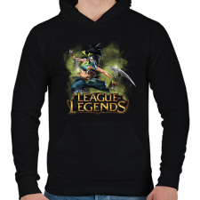 PRINTFASHION Akali - Férfi kapucnis pulóver - Fekete férfi pulóver, kardigán