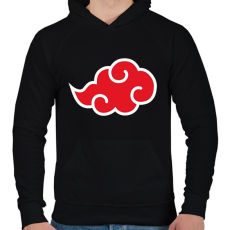 PRINTFASHION Akatsuki vörös felhő - Férfi kapucnis pulóver - Fekete