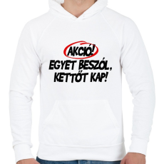 PRINTFASHION Akció! - Férfi kapucnis pulóver - Fehér