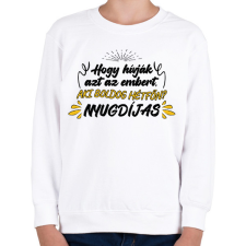PRINTFASHION Aki boldog hétfőn - Gyerek pulóver - Fehér gyerek pulóver, kardigán