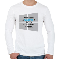 PRINTFASHION Aki dicséri a Windows-t - Férfi hosszú ujjú póló - Fehér férfi póló