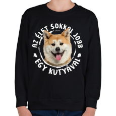 PRINTFASHION Akita Inu - Gyerek pulóver - Fekete