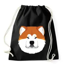 PRINTFASHION Akita Inu - Sportzsák, Tornazsák - Fekete tornazsák