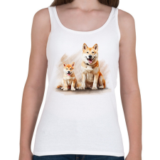 PRINTFASHION Akita kutyák - Női atléta - Fehér női trikó