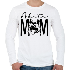 PRINTFASHION Akita Mom - Férfi hosszú ujjú póló - Fehér