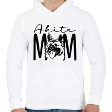 PRINTFASHION Akita Mom - Férfi kapucnis pulóver - Fehér