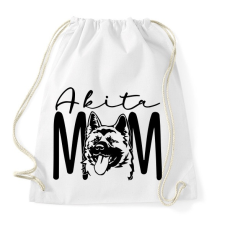 PRINTFASHION Akita Mom - Sportzsák, Tornazsák - Fehér tornazsák