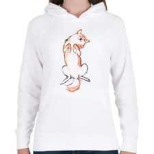 PRINTFASHION Akita - Női kapucnis pulóver - Fehér női pulóver, kardigán