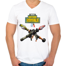 PRINTFASHION Aknavetők  - Férfi V-nyakú póló - Fehér