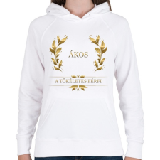 PRINTFASHION Ákos - Női kapucnis pulóver - Fehér női pulóver, kardigán