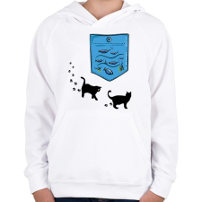 PRINTFASHION Akvárium zseb - Gyerek kapucnis pulóver - Fehér gyerek pulóver, kardigán