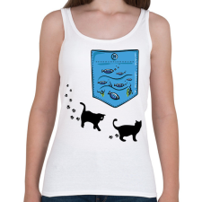 PRINTFASHION Akvárium zseb - Női atléta - Fehér női trikó