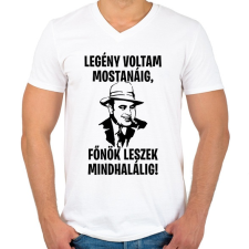 PRINTFASHION Al Capone legénybúcsú - Férfi V-nyakú póló - Fehér férfi póló