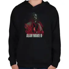 PRINTFASHION Alan Wake 2 - Gyerek kapucnis pulóver - Fekete gyerek pulóver, kardigán