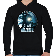 PRINTFASHION Alan Wake game - Férfi kapucnis pulóver - Fekete férfi pulóver, kardigán