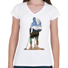 PRINTFASHION Alaszkai Vadonban - Női V-nyakú póló - Fehér női póló