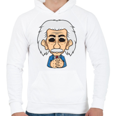 PRINTFASHION Albert Einstein - Férfi kapucnis pulóver - Fehér