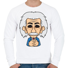 PRINTFASHION Albert Einstein - Férfi pulóver - Fehér férfi pulóver, kardigán