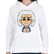 PRINTFASHION Albert Einstein - Női kapucnis pulóver - Fehér
