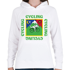 PRINTFASHION Albert Hofmann - Cycling - Női kapucnis pulóver - Fehér női pulóver, kardigán