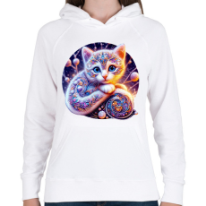 PRINTFASHION Alebrije cica - Női kapucnis pulóver - Fehér