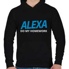 PRINTFASHION Alexa Do My Home work - Férfi kapucnis pulóver - Fekete férfi pulóver, kardigán