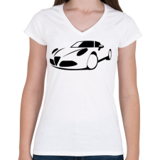 PRINTFASHION Alfa Rome 8C 01 - Női V-nyakú póló - Fehér női póló